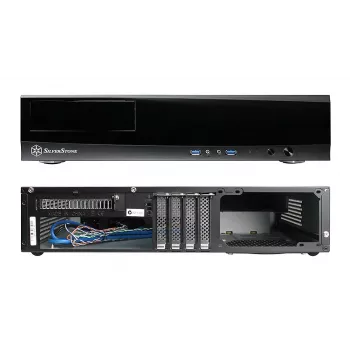 SilverStone MILO ML03 - Desktop - Mikro-ATX - ohne Netzteil (ATX / PS/2) - Schwarz - USB/Audio (SST-ML03B-R)