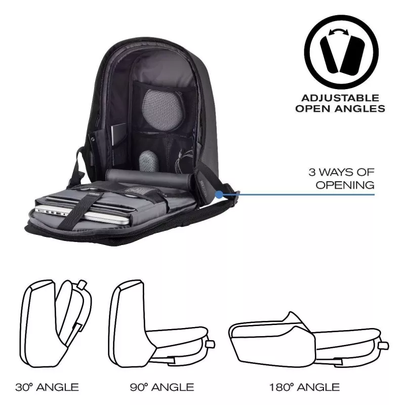 Backpack XDDESIGN P705.291 Anthracite — 18 L, Notebook- und Tablet-Fächer, abschließbarer Hauptreißverschluss