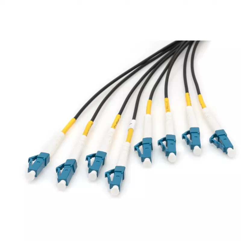 Digitus vorkonfektioniertes Universal-Breakoutkabel aus Fiberglas, Singlemode OS2, 8 Fasern, LC/UPC, 75 m