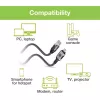 Techly ICOC U3C-RJ45-010 USB-C-auf-Gigabit-Ethernet-Adapterkabel, 1 m, Schwarz/Silber