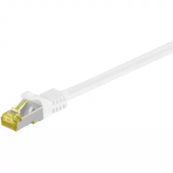 Wentronic GoobayCat.7 Rohkabel Patchkabel, S/FTP (PiMF), Weiß, 0,5 m - LSZH Halogenfrei, Kupfer, RJ45 Stecker (91090)