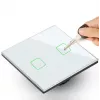 Touch-Lichtschalter MACLEAN MCE701W einzeln Glas weiß quadratischer Taster