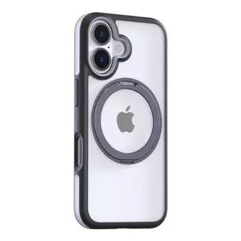 Schutzhülle Torras Ostand R Fusion für iPhone 16 — Schwarz, schlanke stoßfeste Hülle