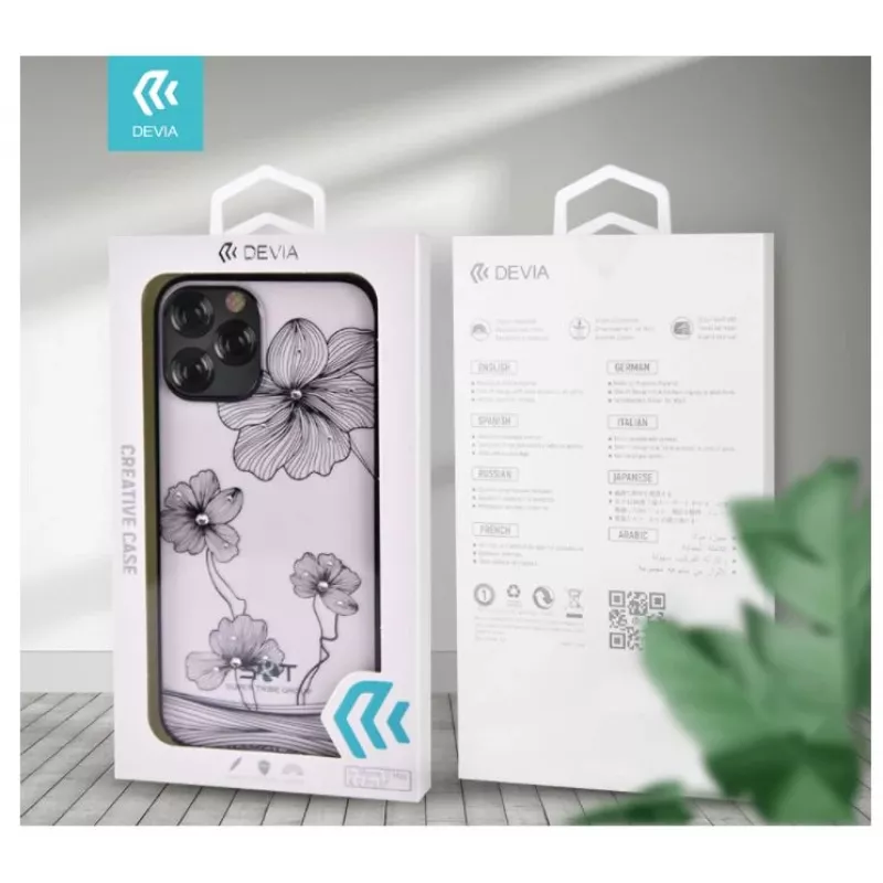 Schutzhülle Devia Crystal Flora für iPhone 12 mini — schwarz