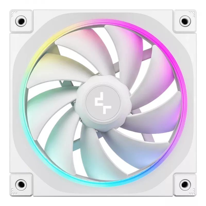 DeepCool FL12 WH 3-in-1 120-mm-Gehäuselüfter (3 Stück), 2150 U/min, fluiddynamisches Lager, 4-Pin-PWM, Weiß
