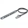 Delock 64273 7 Port Slim USB Hub, USB Type-C oder Typ-A auf 1x USB 5 Gbps Typ-A + 6x USB 2.0 Typ-A