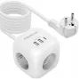 Power Cube QOLTEC 52547 Steckdosenleiste 3×AC-Steckdosen, 2×USB-A, 1×USB-C PD 20W