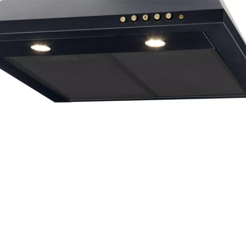 Wandhaube AKPO WK-4 Classic GOLD 60 Schwarz, 600×500 mm, Motor 106 W, 3 Geschwindigkeiten, Halogenbeleuchtung
