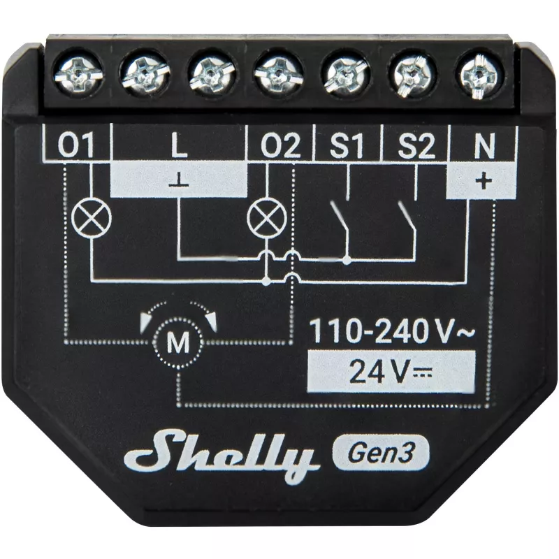 Shelly 2PM Gen3 Smart Switch 2P Schwarz