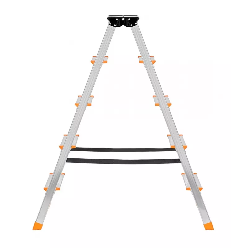 Krause Dopplo 120410 Stehleiter beidseitig begehbar, Aluminium, 2 x 5 Stufen