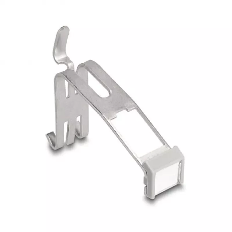 DeLOCK 66477 Keystone-Halterung für Hutschiene, 1 Port mit Beschriftungsfeld, Metall