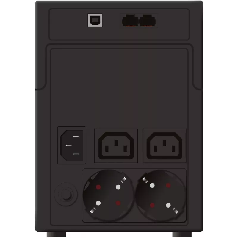 PowerWalker VI 1200 SHL Line-Interactive USV 1200 VA (1,2 kVA), 600 W, 4 Ausgänge (2x Schuko, 2x IEC C13), USB, LCD, Schwarz