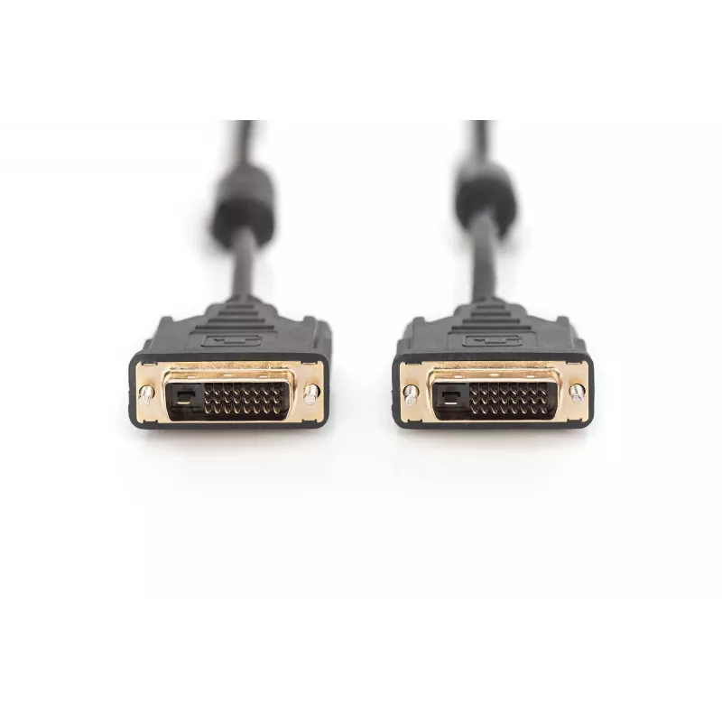 DIGITUS - DVI-Kabel - Dual Link - DVI-D (M) - DVI-D (M) - 5,0 m - vergossen, Rändelschrauben - Schwarz (AK-320101-050-S)