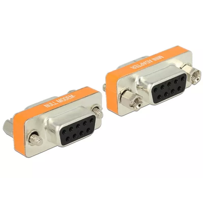 DeLOCK 65570 D-Sub 9 Pin (DB-9) Buchse zu Buchse Nullmodem Gender Changer, vergoldete Kontakte