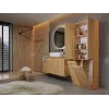 Top E Shop NEL 2K DD ART KPL Badezimmer-Aufbewahrungsschrank, Eiche
