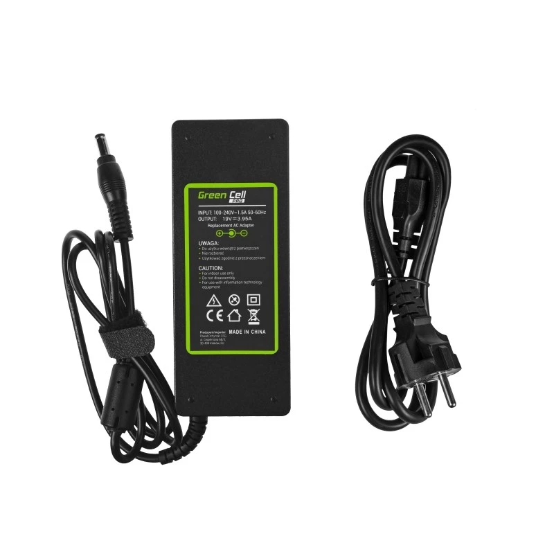 Netzteil Green Cell AD26AP 75W 19V AC/DC Indoor-Laptop-Ladegerät, schwarz