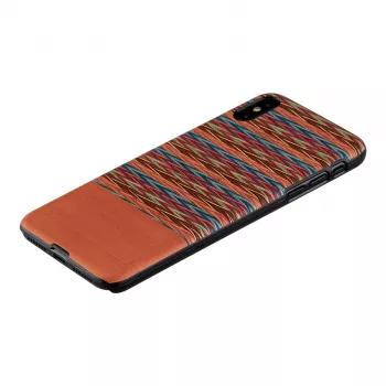Handyhülle von man and wood für iPhone XS Max – braunes Karomuster mit schwarzem Rand
