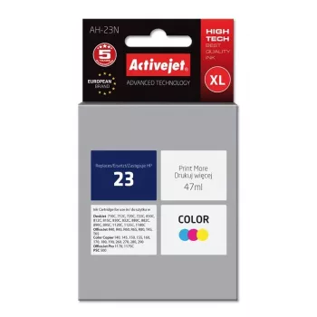 Activejet AH-23N Tintenpatrone (Ersatz für HP 23 C1823D; Supreme; 47 ml; Farbe)
