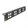 Delock 88195 D-Typ 19" Patchpanel mit 4 Platten 86 x 86 mm, 4 Ports, 2U, Schwarz