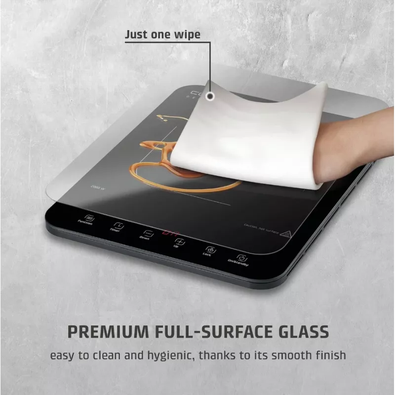 Caso ProSlim 2000 2236 Mobiles Einzel-Induktionskochfeld, Glas, Sensor-Touch, Schwarz