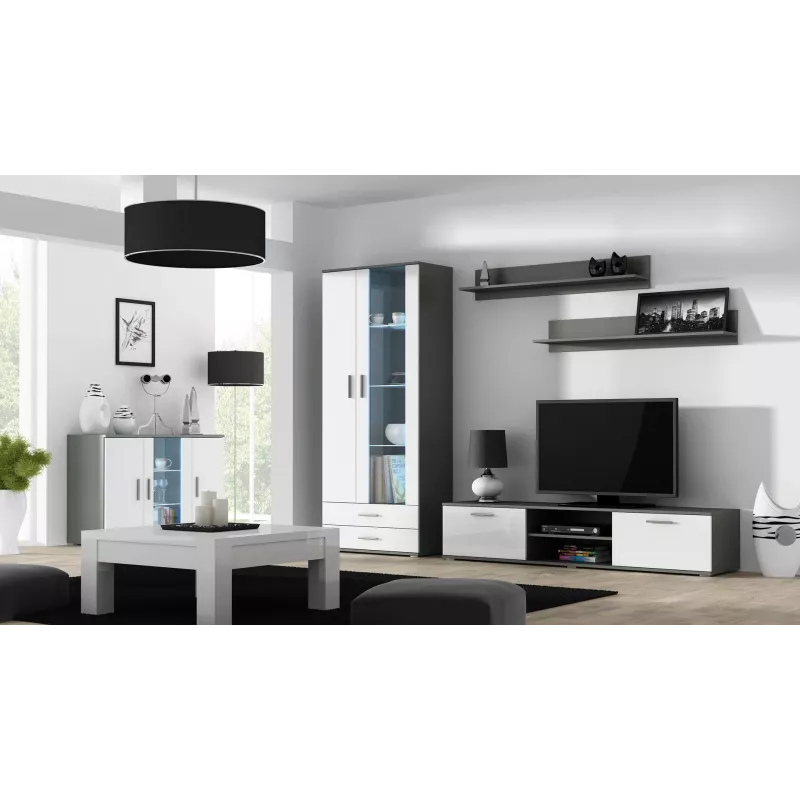 Cama TV-Ständer SOHO 180 grau/weiß glänzend