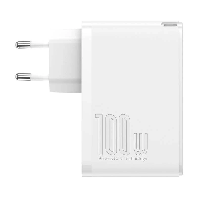 Travel Charger Baseus GaN2 Pro Quick 2x USB + 2x USB-C, 100W, EU (Weiß)