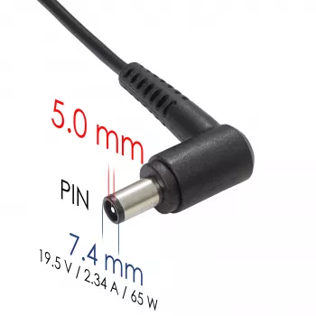 Akyga AK-ND-05 Notebook-Netzteil 19,5 V / 3,34 A, 65 W, 7,4 x 5,0 mm Stecker mit Pin, für Dell
