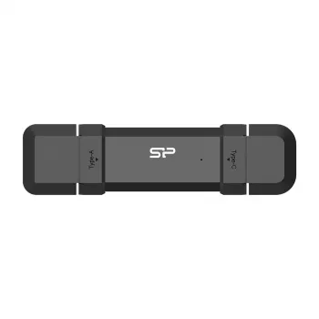 Silicon Power DS72 250 GB Portable-Stick-SSD, USB 3.2 Gen 2, USB-A/USB-C, Schwarz