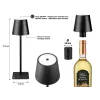 Beper P201UTP118 wiederaufladbare LED-Tischlampe, 1,5 W, Touch-Schalter, dimmbar, 33-mm-Flaschenadapter, wasserbeständig, schwarz