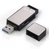 Hama 123900 USB-3.0-Kartenleser SD/microSD, Aluminium, schwarz/silber