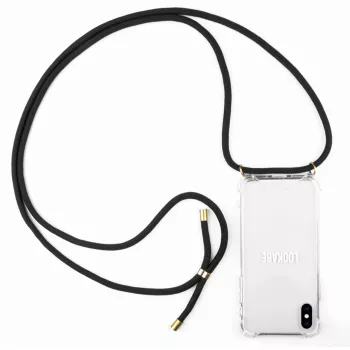 Lookabe Halsketten-Handyhülle für iPhone X/XS, Gold/Schwarz