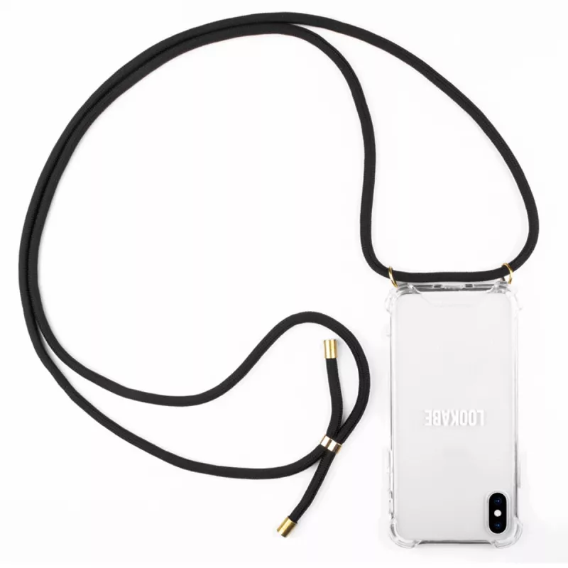 Lookabe Halsketten-Handyhülle für iPhone X/XS, Gold/Schwarz