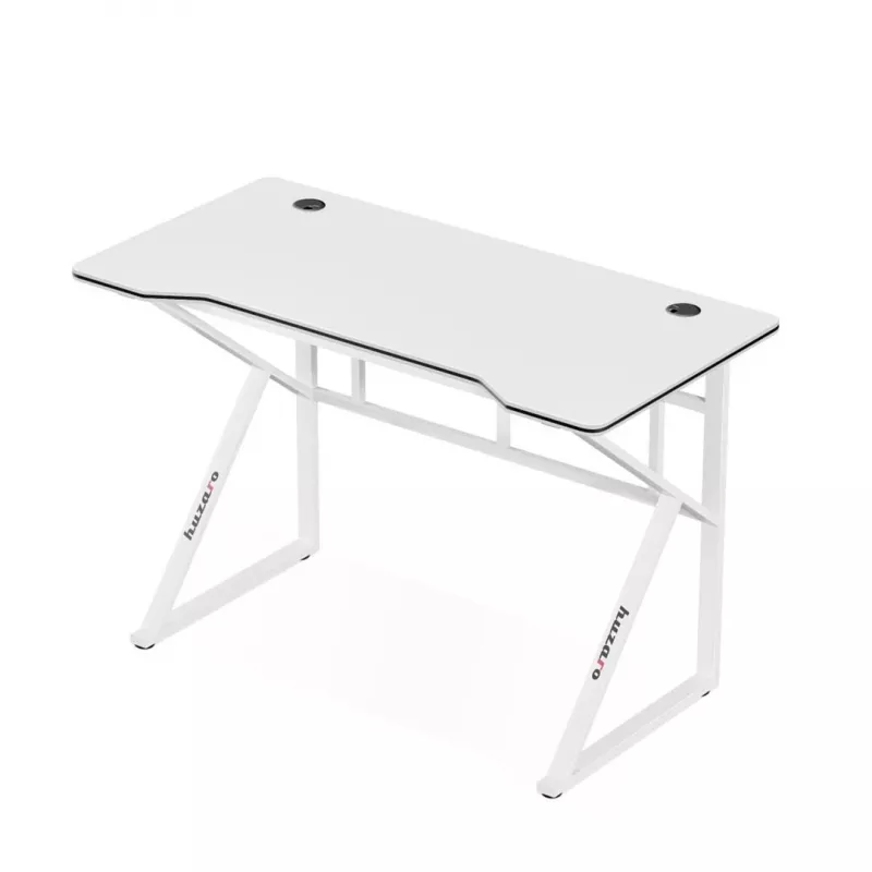 Gaming-Tisch huzaro Hero 1.6 Weiß — gerades MDF/Carbon-Tischplatte 1200×600 mm, Metallgestell, 750 mm Höhe