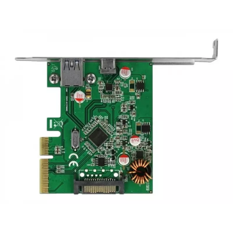 DeLOCK 90299 PCIe x4 Karte, 1x USB Type-C + 1x USB Type-A, USB 3.2 Gen 2 (10 Gbps)