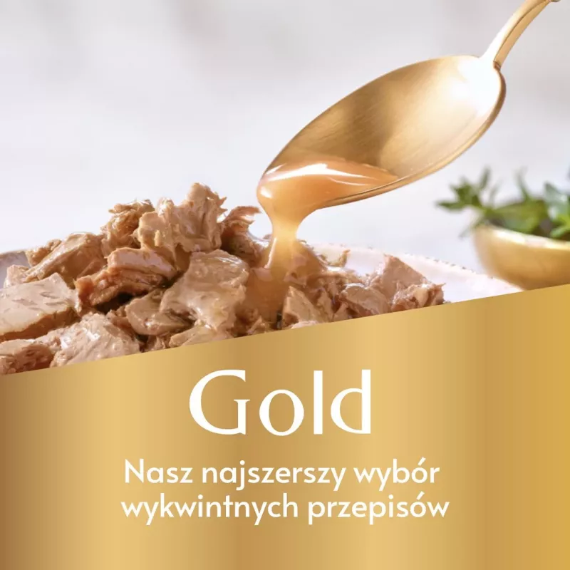 Nassfutter für Katzen Gourmet (Purina) Gold 85 g – ausgewachsen, Rind & Huhn