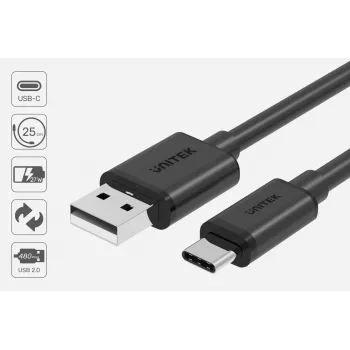 UNITEK C14069BK USB-Kabel 3 m USB A auf USB C