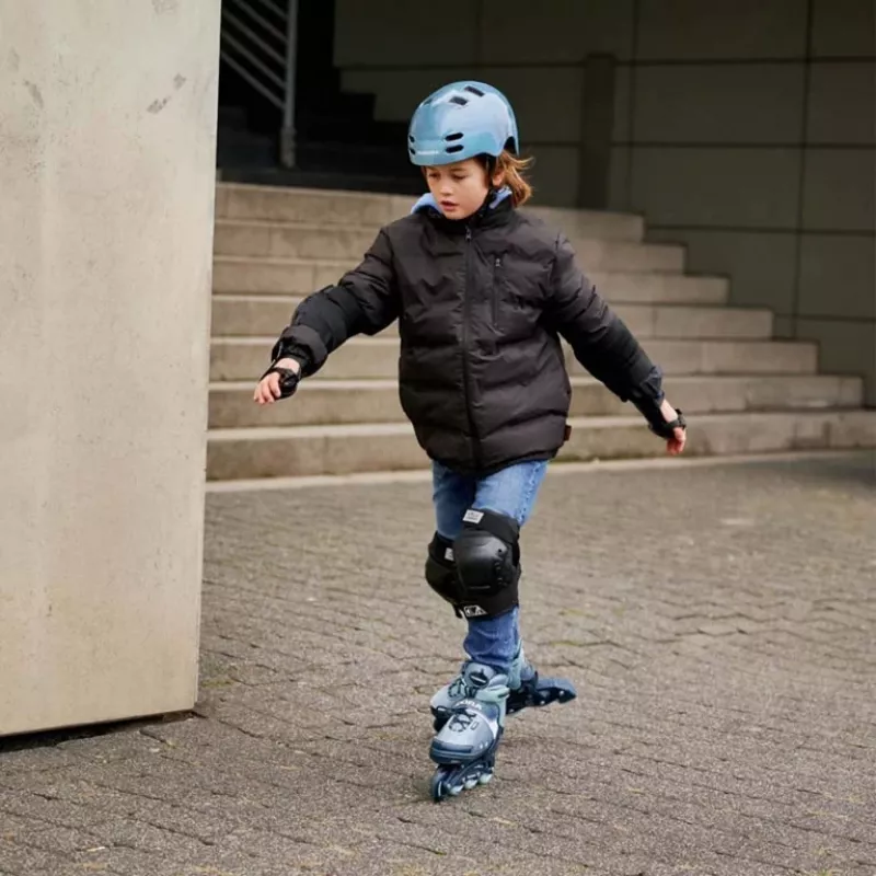 Inline-Skates HUDORA Leon 2.0, verstellbare Größe 29–32, blau/grau