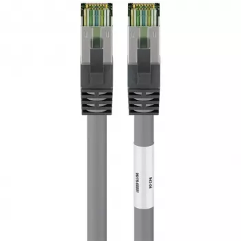 Goobay CAT 8.1 Patchkabel, S/FTP (PiMF), Grau, 0,5 m - LSZH halogenfrei, Kupfer AWG 24 (55135)