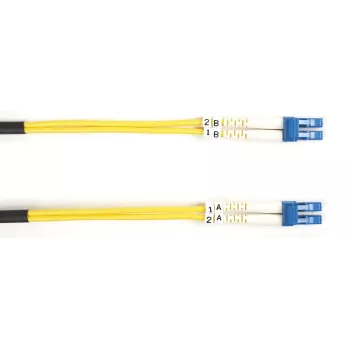 Glasfaser-Patchkabel Black Box OS1 LC-LC duplex 15 m, Singlemode, gelber Mantel