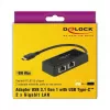 DeLOCK 63927 USB-C auf 2x Gigabit LAN Adapter, Schwarz
