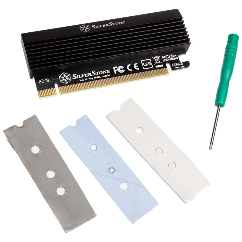 SilverStone SST-ECM23 PCIe-x4-auf-M.2-Adapter mit Kühler