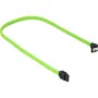 Sharkoon SATA-III-Kabel 90° mit Sleeve, 0,3 m, Grün