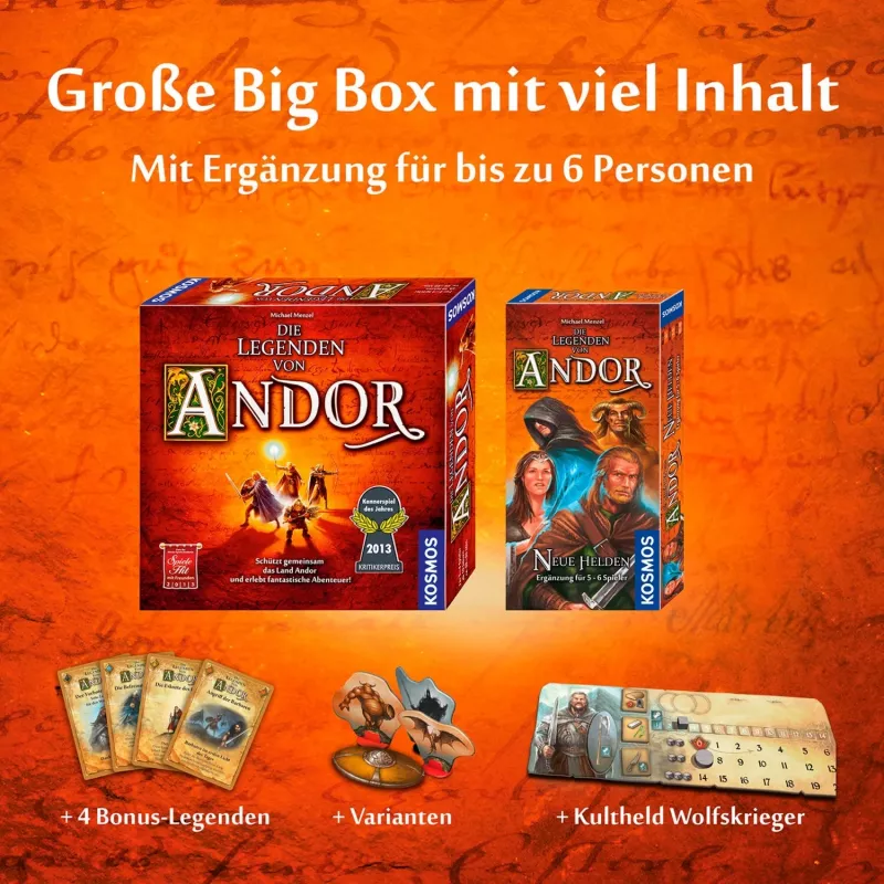 Kosmos Andor The Legends of Andor - Big Box Kartenspiel Reise/Abenteuer