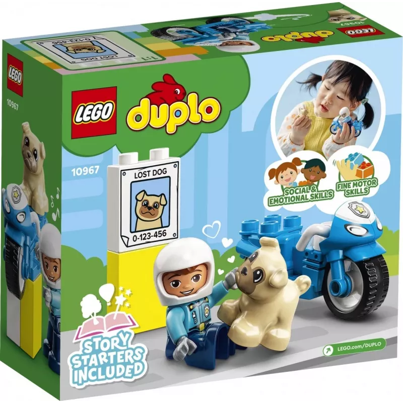 Spielzeug-Motorrad-Set LEGO Duplo Polizei 10967 mit beweglichen Rädern und Polizeifigur