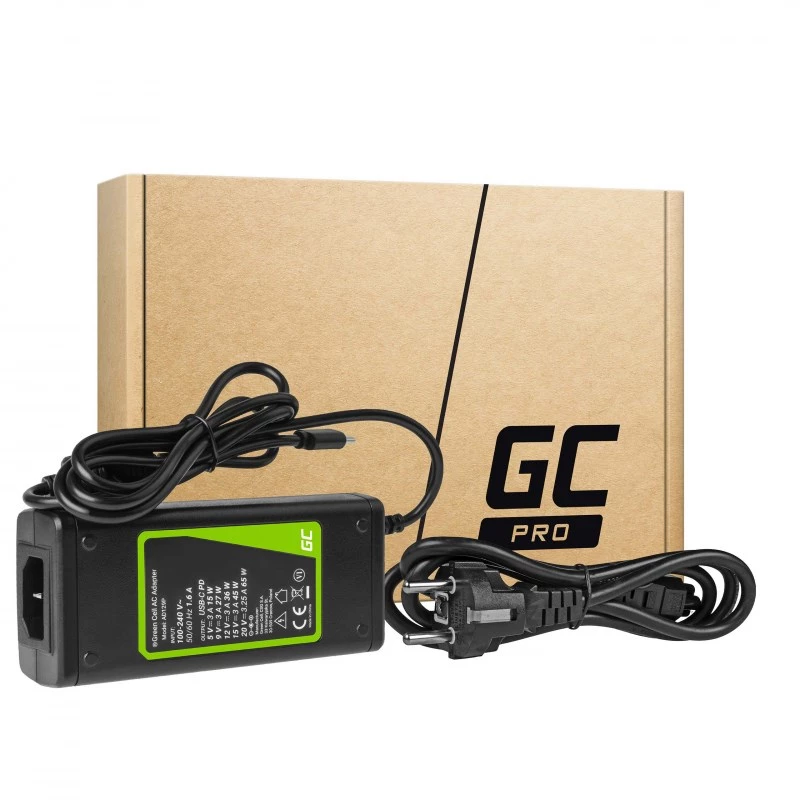 Green Cell AD134P USB-C-Ladegerät AC-Adapter 65W für Notebook Tablet Smartphone