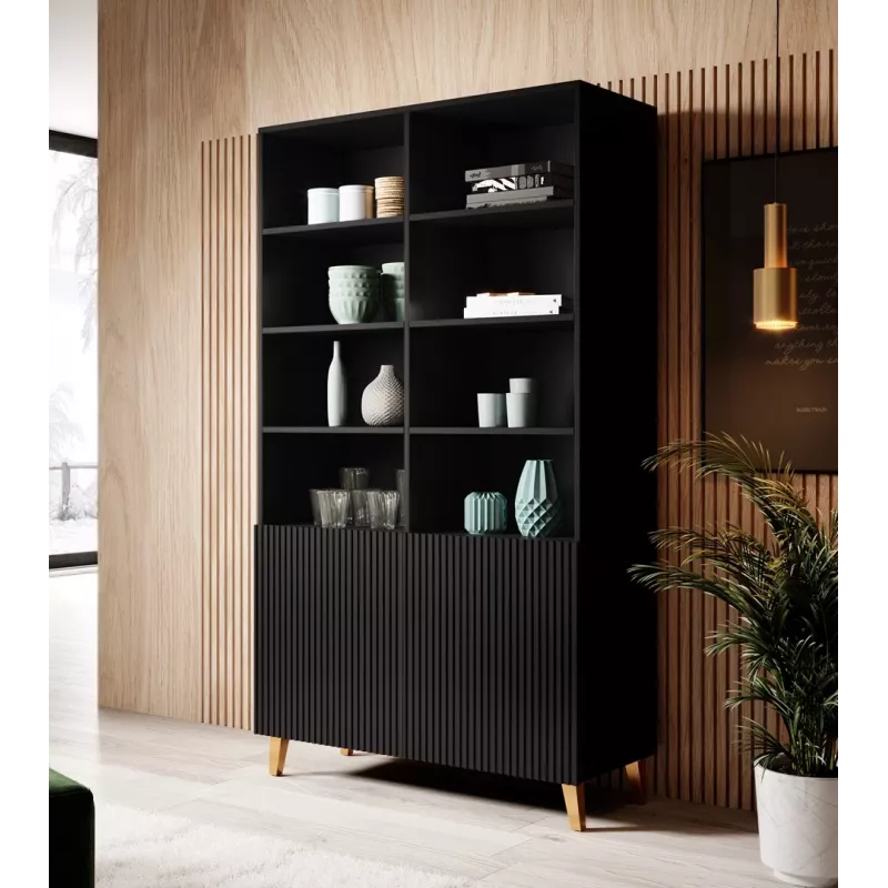 PAFOS Regal 100x40x176.5 cm matt schwarz