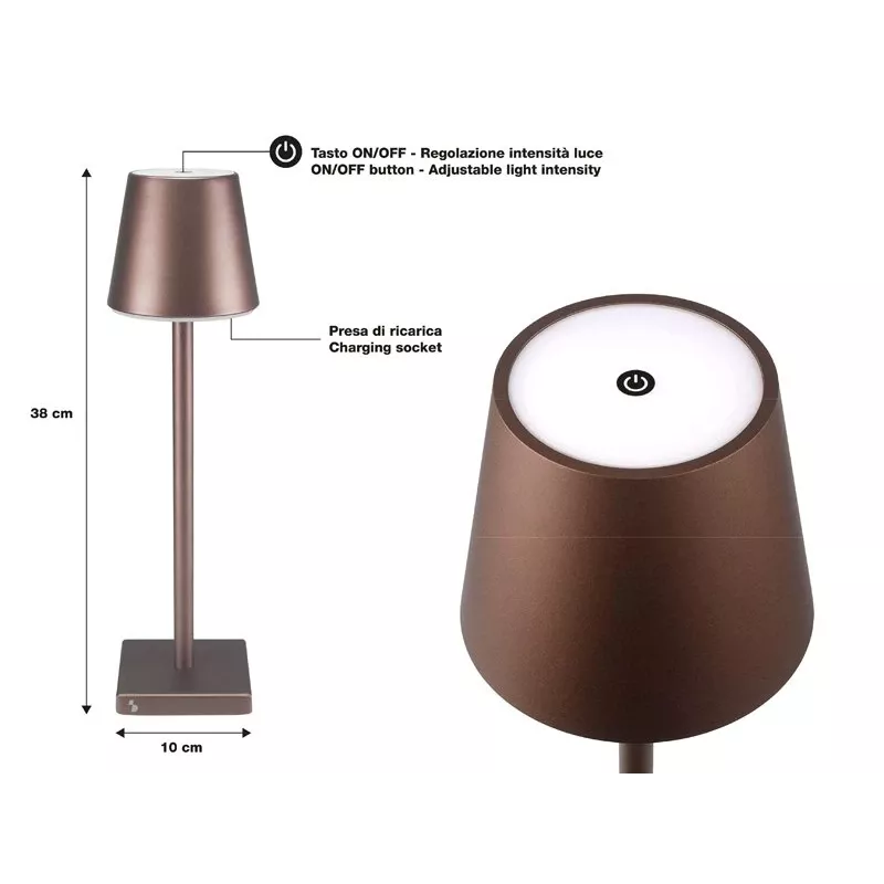 Beper P201UTP103 wiederaufladbare Tischlampe, Touch-Schalter, 2 W