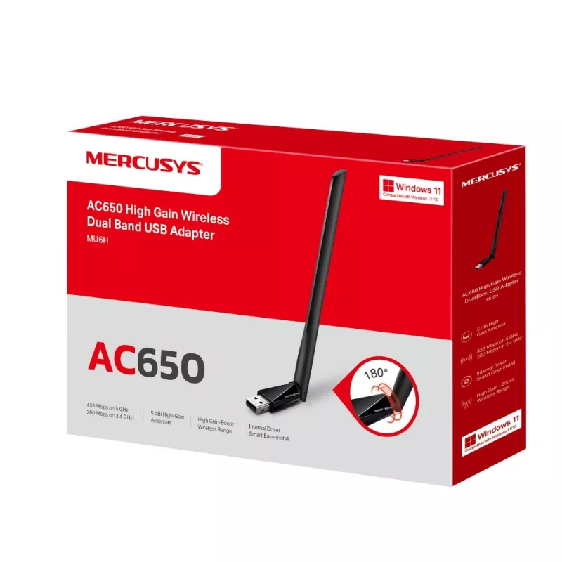 Mercusys AC650 High Gain Wireless Dual Band USB Adapter