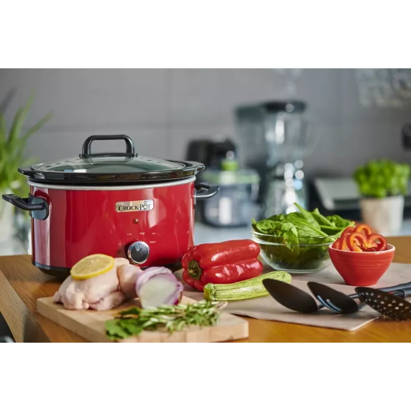 Slow Cooker Crock-Pot SCV400RD 3,5 L Keramik herausnehmbarer Topf, Glasdeckel, 2 Heizstufen
