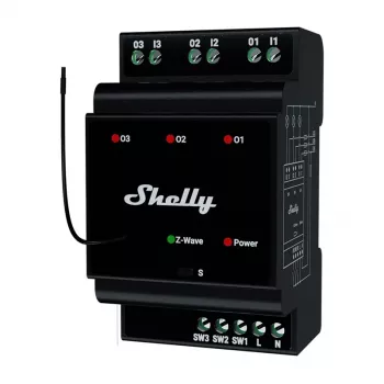 Shelly Qubino Wave Pro 3 Z-Wave 3-Kanal-Hutschienenrelais
